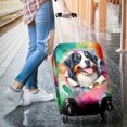 thumbnail image 3 of Funny Watercolor Adorable Bernese Mountain Dog Peeking Through Torn Paper Effect Travel Luggage Cover Berner Lover Gifts Suitcase Dust Protective Decor - 00026, 3 of 5