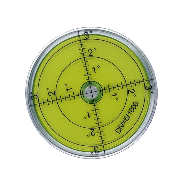 Nivelador horizontal de aluminio de alta precisión para nivelar burbujas, circular, 2.4 pulgadas y 60 mm (plateado, verde)