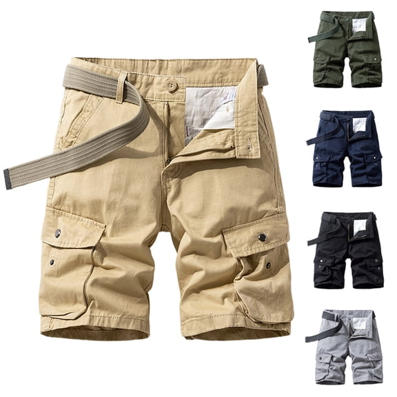 Homeyce Cargo Shorts for Men Elastic Waistband Drawstring Short Summer Work Casual Relaxed Fit Fishing Big and Tall Cargo Short Multi Pockets Twill Quick Dry Bermuda Short,Brown XL