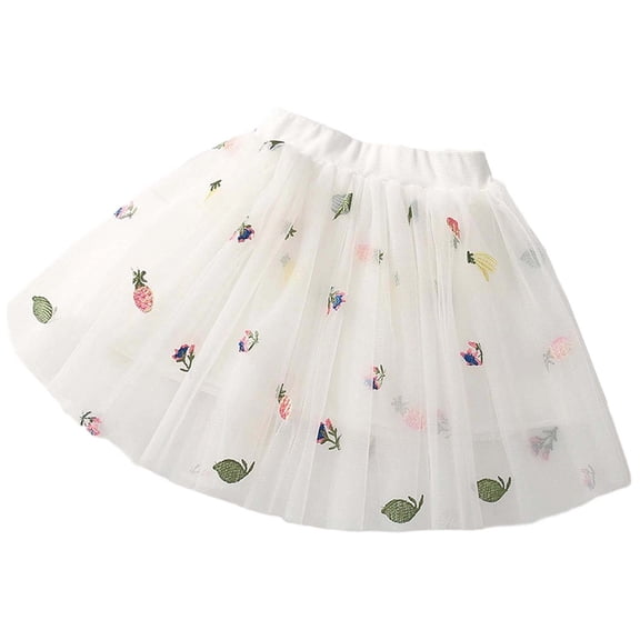 Little Embroidered Half Length Skirt Girls Girl With Small Floral Net Dress Dancing 18 Months-10T Clothes