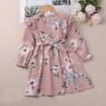 thumbnail image 7 of LYMAYTER Little Girls Ruffle Princess Dresses Kids Baby Cartoon Long Sleeve Dress Toddler Crewneck Casual Dress for 2-7 Years, 7 of 7