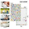 thumbnail image 6 of Yayeee 2 Pack Hand Towels for Bathroom 100% Cotton 16" x 28" Soft Absorbent Kitchen Towel, Green Wildflower Pattern, 6 of 7