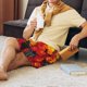 thumbnail image 5 of Balery Marigold Flowers In Different Colors Pantalones cortos de pijama de punto de algodón para hombre con cinturilla y bolsillos-Large, 5 of 6