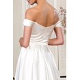thumbnail image 3 of Women's Elizabeth K Off Shoulder Satin Gown Gl1908 Ivory Size 4XL, 3 of 5