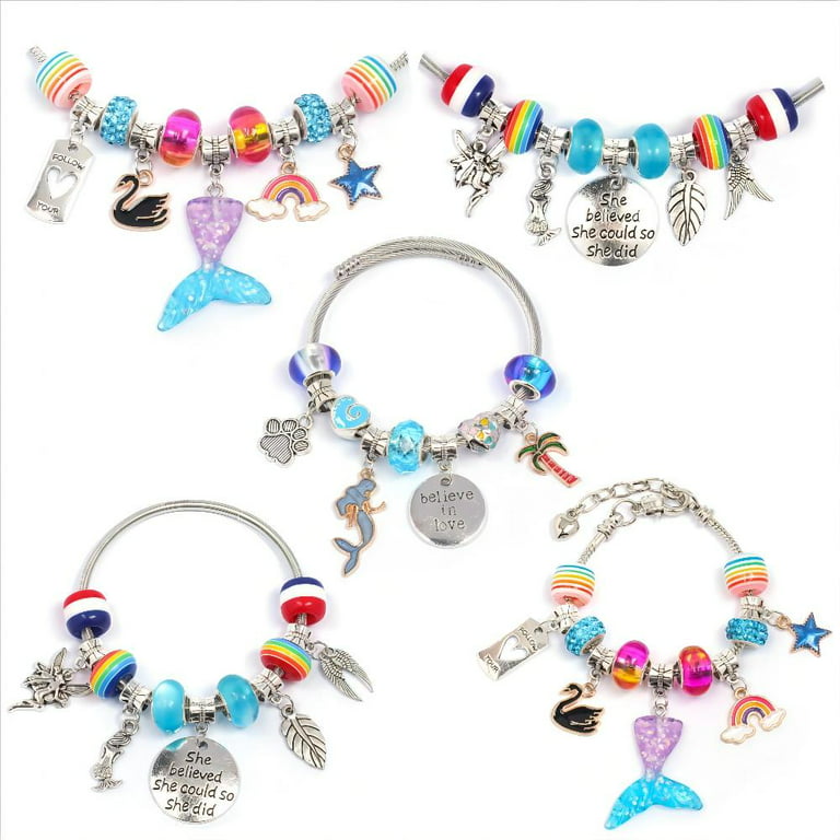 Cute Unicorn Crystal Bracelet DIY Kit Jewelry Making Beading Craft Gift for  Unicorn Girl 