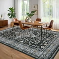 thumbnail image 2 of FairOnly Black 9'x12'Vintage Floral Printed Machine Washable Large Area Rug Non Slip Soft Medallion Oriental Carpet for Living Room Home Office, 2 of 7