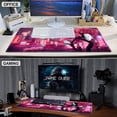 thumbnail image 7 of Gaming Mouse Pad, Japanese Night View Pink Cherry Desk Mat with Seamed Edges, Big XL Waterproof Desk Pad, Non-Slip Rubber Base, 31.5x11.8 Inch Keyboard Pad Computer Mousepad, 7 of 7