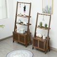 thumbnail image 5 of BALANBO Bamboo Ladder Shelf Modern Wood Bookshelf Tall Bookcase Leaning Wall Shelves Open Standing Storage Rack Shelves for Living Room, Bathroom, Kitchen, Office (3 Tier-27.2x11.8x47.2), 5 of 7
