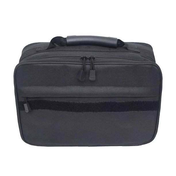 Bolsa de pesca para exterior, caja de almacenamiento de línea de cebo de pesca grande, bolsa de mensajero de mano resistente al agua, suministros portátiles de pesca al aire libre, negro Feliz Sencillez