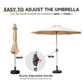 thumbnail image 6 of 9FT Patio Umbrella, Outdoor Table Umbrella with Push Button Tilt and Crank, UV Protection Waterproof Market Sun Umbrella with 8 Sturdy Ribs for Garden, Deck, Backyard, Pool (Beige), 6 of 9