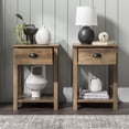 thumbnail image 5 of Walker Edison Modern Farmhouse 1 Drawer End Table, Set of 2, Rustic Oak, 5 of 12