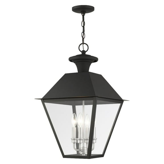 Livex Lighting - Mansfield - 4 Light Outdoor Pendant Lantern in Coastal Style -