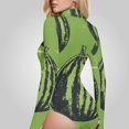 thumbnail image 4 of Watermelons Women's Bodysuit Jumpsuit Mock Turtle Neck Long Sleeve TopsOne Piece Leotards Shirt Yoga Outfits, 4 of 8