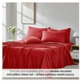 thumbnail image 5 of Extra Deep Pocket King Sheet Set, 6-Piece Ultra-Soft Microfiber Bed Sheets with Oversized Flat and 21" Deep King Fitted Sheets, 4 Pillowcases, Chili Pepper Red, 5 of 9