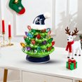 thumbnail image 1 of CY5O5ee 7.9inch Ceramic Christmas Tree with Santa Hat Figurine Table Top Display Light Up Vintage Xmas Tree Desk Light Tabletop Decorations for Home, 1 of 7