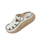 thumbnail image 5 of Sandalias de mujer, zapatos planos, suela gruesa de moda, cómodas sandalias de playa, medias pantuflas de piscina, mulas sin espalda para viajes, uso , Blanco, 40 Yinane Zapatillas de verano, 5 of 8