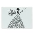 thumbnail image 1 of Vintage Cutting Board, Love Country Wedding Themed Romantic Butterflies Cartoon Retro Parisienne, Decorative Tempered Glass Cutting and Serving Board, Large Size, Charcoal Grey White, by Ambesonne, 1 of 1