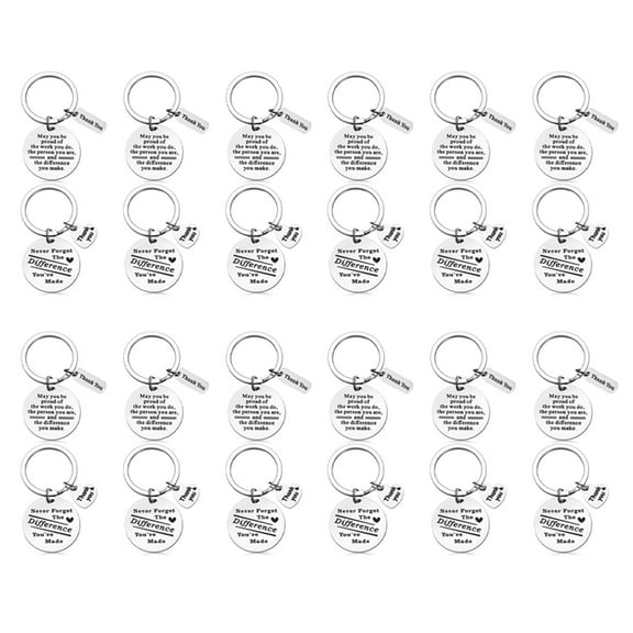 24 Pcs Thank You Gifts Keychain Appreciation Women Inspirational for Coworker Employee Farewell