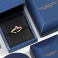 thumbnail image 5 of Gem Stone King 14K Yellow Gold Pink Moissanite and Lab Grown Diamond Engagement Ring for Women | 1.78 Cttw | Oval 7X5MM | Gemstone Birthstone | Size 8, 5 of 6