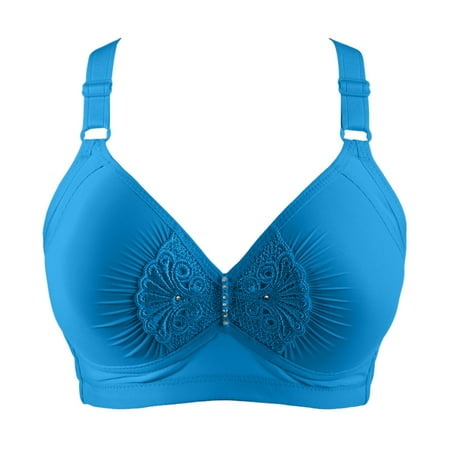 Akiihool Women s Bras Women s Balconette Bra with Padded Straps  Collection Eliza (Blue 36)