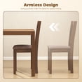 thumbnail image 5 of HOMCOM Dining Chairs Set of 2, Upholstered Kitchen Chairs with Rubberwood Frame, Padded Seat and Slat-Back for Living Room, Dining Room, Walnut, 5 of 9