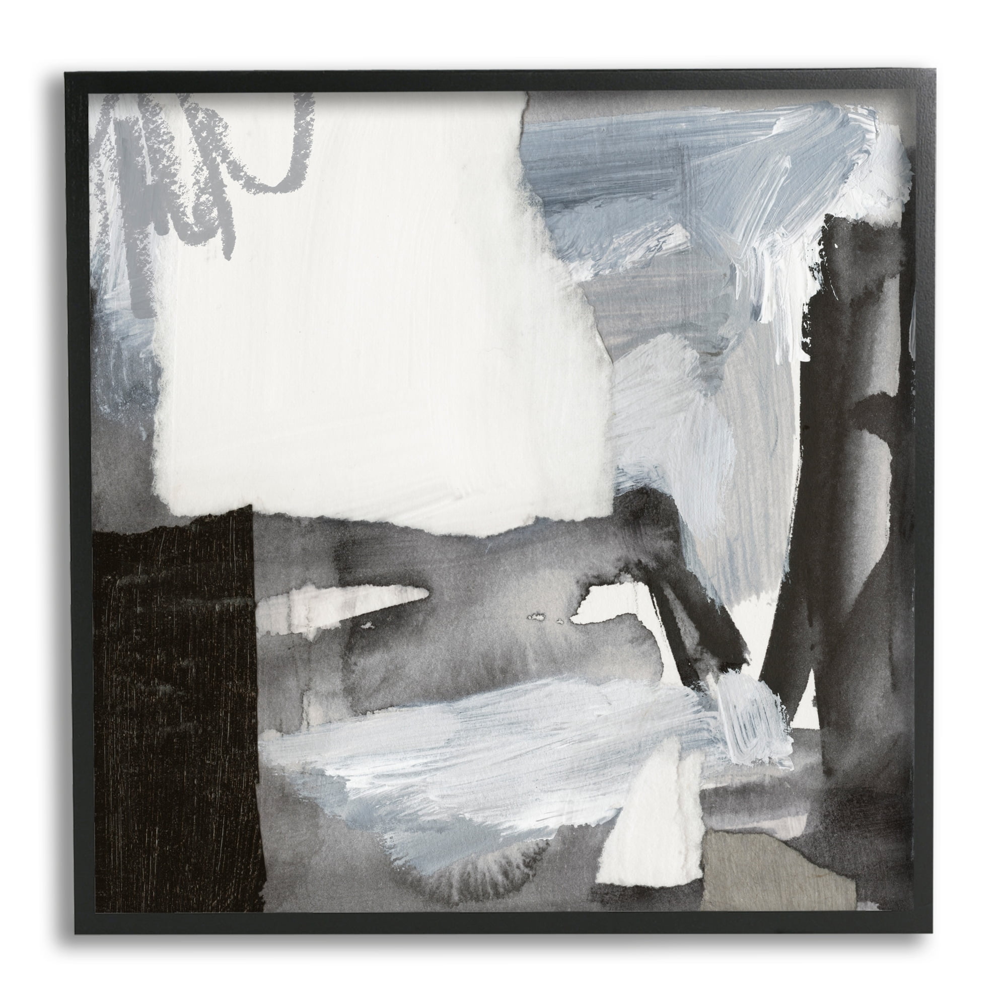Stupell Industries Contemporary Collaged Shapes Scribble Painting Design Painting Black Framed Art Print Wall Art, Design by Victoria Barnes