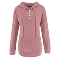 thumbnail image 5 of Womens Workout Tops Winter Fall Loose Fit Hooded Long Sleeve Puff Cold Shoulder Hoody Solid Color Hoodie Cotton Sweatshirts Hoodies(Light Pink,XL), 5 of 5
