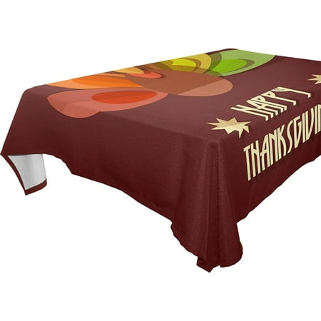 SKYSONIC Thanksgiving Turkey Tablecloth Waterproof Washable Polyester Square Table Cover Durable Tablecloth for Kitchen Dining Table Party Decor (60 X 108 Inch)
