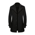 thumbnail image 6 of LYSMORA 2026 Men's Lapel Collar Mid Length Trench Coat, Adjustable Strap Cuff Slip Side Pockets Loose Fit Casual Travel Outerwear, 6 of 6