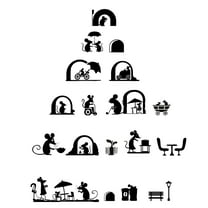 Cute Mouse Hole Wall Stickers Playroom Nursery Room Wall Corner Stairs Decoration Decals DIY Home Peel and Stick Animal 3D Art Mural