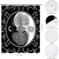 thumbnail image 2 of Black and White Shower Curtain, Gothic Shower Curtain, Blessing Tree Tai Chi Sun and Moon Shower Curtain Set Waterproof Bath Curtain Bathroom Decor with 12 Hooks, 72x72 inches, 2 of 6