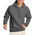 thumbnail image 2 of Hanes mens Pullover Ecosmart Hooded athletic sweatshirts, Smoke Gray, Medium US Hanes Hanes, 2 of 2