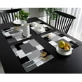 thumbnail image 3 of Black and Grey Placemats Set of 4,Heat Insulation Table Mats Non Slip Washable Dining Placemats, Modern Art Abstract Table Place Mats for Wedding Holiday Party Kitchen Decor 12x18 in, 3 of 6