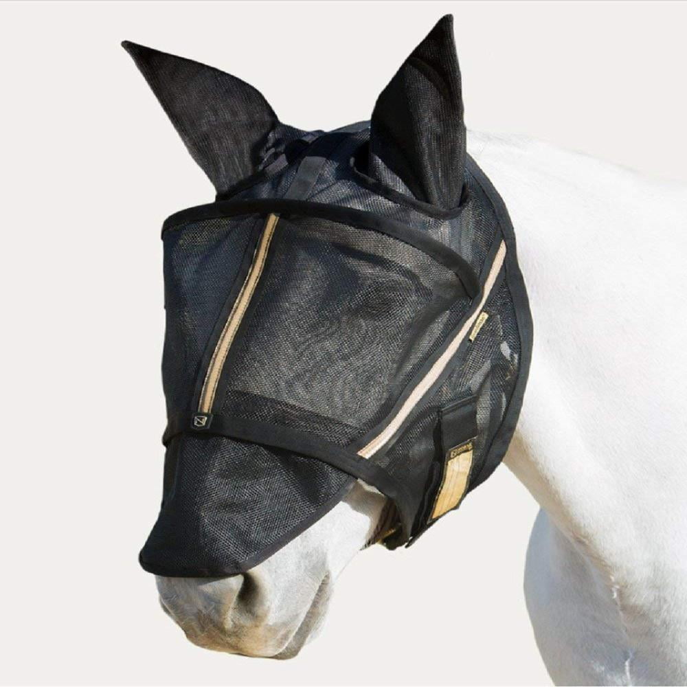 Guardsman Fly Mask Standard With Ears Protection Black Large Horse UV