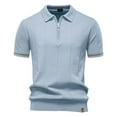 thumbnail image 1 of pstuiky camisetas de hombre, Suéter informal de manga corta con cuello vuelto, cómodo y liso para hombre camisas casuales para hombre s, 1 of 3