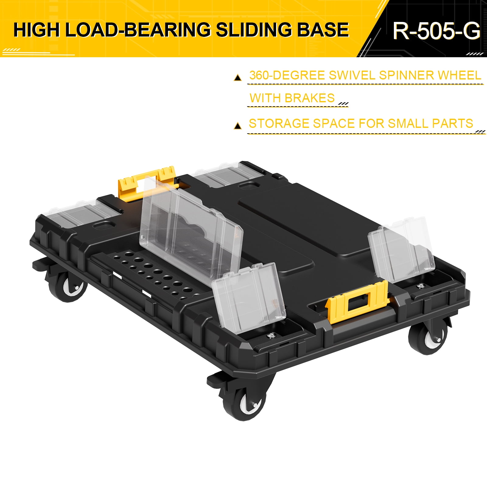 AIRAJ 4-in-1 Rolling Tool Box with Wheels, Stackable Modular Tool Storage System with Drawers, 755lbs Heavy Duty Mobile Tool Chest Organizer for Mechanic, Garage & Professional Workshop