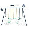 thumbnail image 4 of 3-in-1 Swing Set, 550 lbs Swing Set for Outside, Heavy Duty Metal Swing with A-Frame,Belt Swing, Glider for Playground, Backyard Playset, 4 of 8