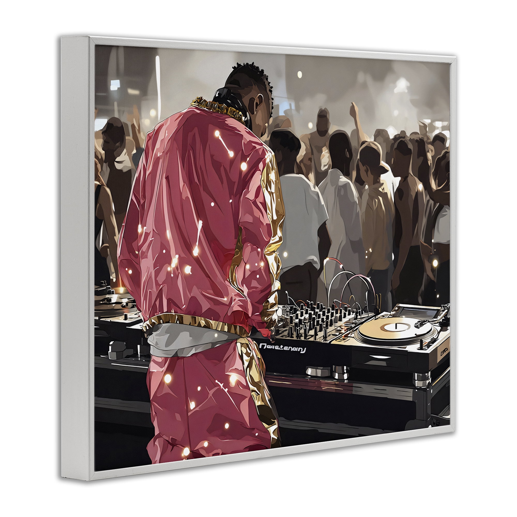 Stupell Industries DJ Performance At Nightclub White Framed Giclee Art, design by Franklyn Gregory