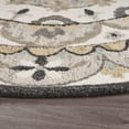 thumbnail image 4 of Ox Bay Elle 4' Round Gray/Ivory Floral Medallion Indoor Area Rug, 4 of 9