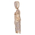 thumbnail image 2 of 14k Yellow Gold White Rhodium, Saint Jude Judas Pendant Religious Charm Created CZ Crystals 12mm with 20" Dainty Neck Chain, 2 of 6