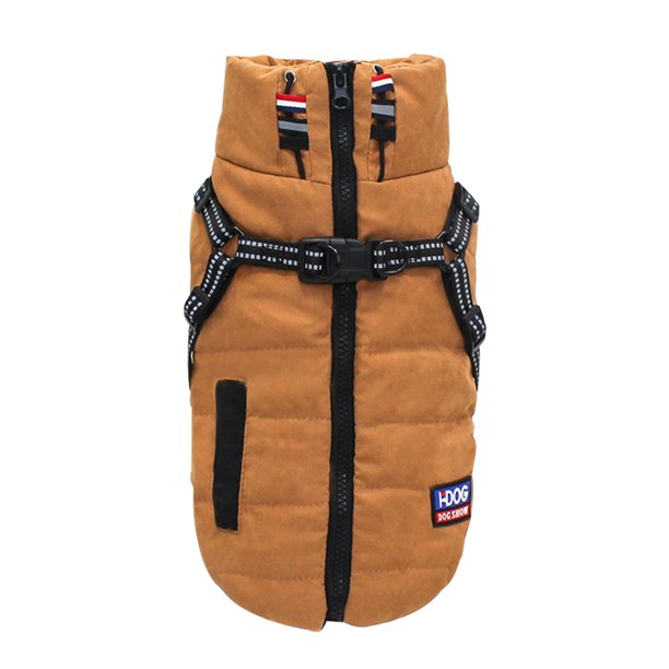 Chaqueta Para Mascotas Chaqueta de algodón para mascotas Reflective Dog Traction Chest Harness Down Parkas (Khaki XL) Tmvgtek Libre de BPA