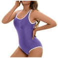 thumbnail image 1 of Huesdet Maillot de Bain une Pièce Aguichant pour Femmes Contrôle du Ventre Rétro [Violet, G], 1 of 6