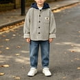 thumbnail image 2 of Toddler Boys Striped Hooded Sweatshirts Oversized Button Down Jackets Fall Cute Casual Long Sleeve Preppy Sweater with Pocket, 2 of 7