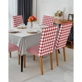 thumbnail image 3 of Stretch Chair Covers Set of 6, Navy Blue and White Grid Universal Fit Elastic Decorative Dining Chairs Slipcovers for Wedding, Banquet, Pastoral Farm Theme, 3 of 6