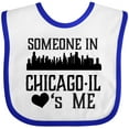 thumbnail image 3 of Inktastic Chicago Illinois Someone Loves Me Skyline Boys or Girls Baby Bib, 3 of 4