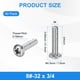 thumbnail image 3 of Uxcell 40-Pack 8-32x3/4 Tornillos de Máquina de Cabeza Pan de Acero Inoxidable 304 con Cabeza Cruzada Totalmente Rosca para Muebles Plateado, 3 of 7