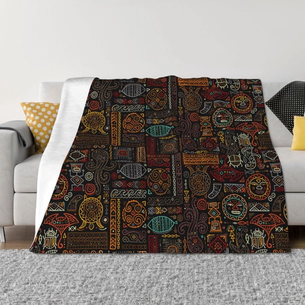 Balery Polynesian Turtles Manta de Franela con Dibujo, Lujo Ultra Suave y Cálido, Antipelusa y Resistente a las Arrugas para Cama, Sofá, Camping -40"x30"