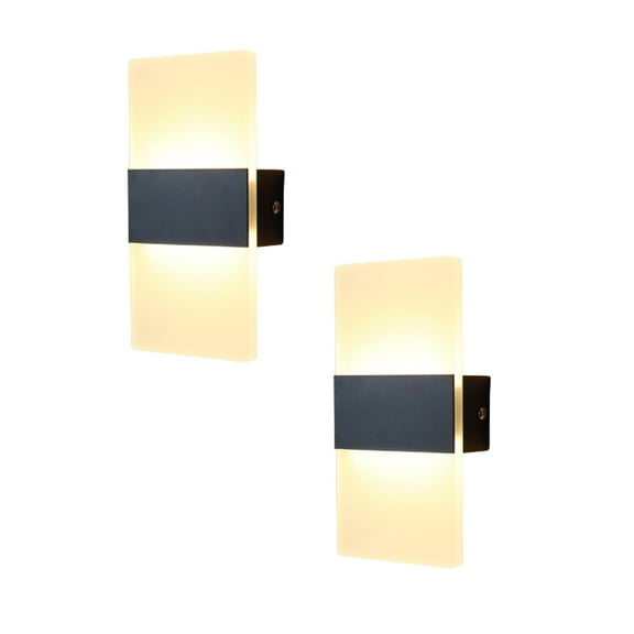 2Pack Modern Acrylic Led Wall Sconce Minimalist Bedside Lamp For Bedroom Living Room Hotel Corridor And Hallway Lighting Book Lights Home Decor