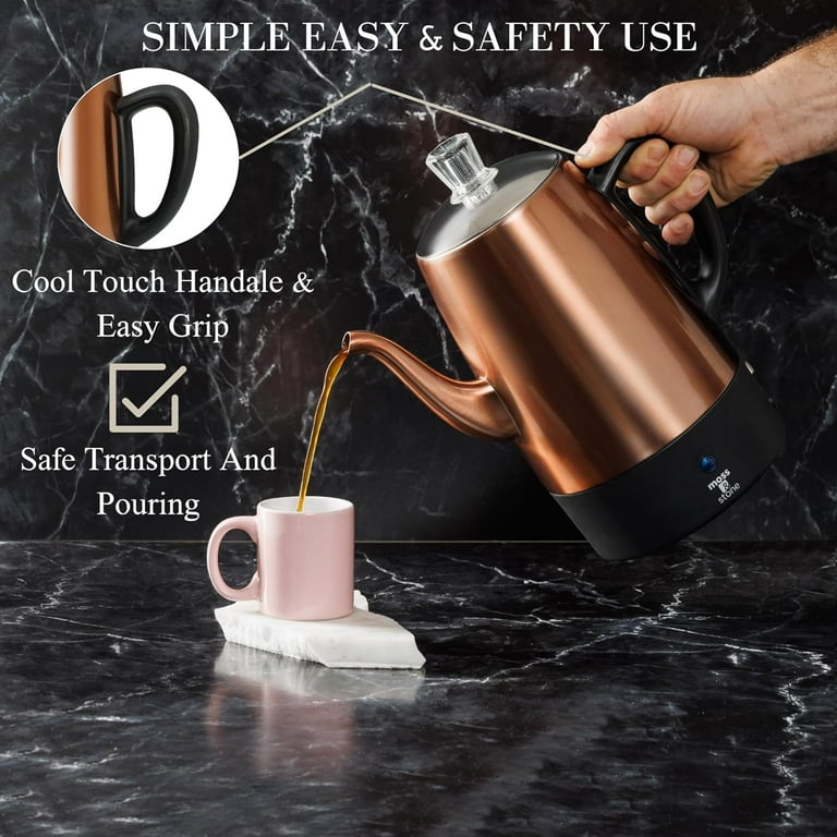 Moss & Stone Percolator Coffee Pot Electric 10 Cup, Stainless Steel Coffee  Maker, Coffee Percolator Electric With Keep Warm Function, 10 Cups ...