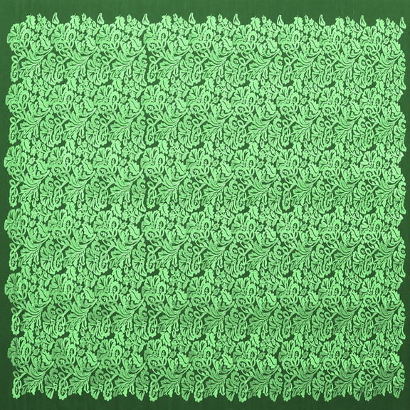Ahgly Company Indoor Square Abstract Emerald Green Contemporary Area Rugs, 3' Square